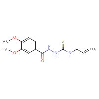 Chemical structure of 3,4-dimethoxy-N-{[(prop-2-en-1-yl)carbamothioyl]amino}benzamide - CSSB00020600574