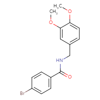 Chemical structure of 4-bromo-N-[(3,4-dimethoxyphenyl)methyl]benzamide - CSSB00048317970