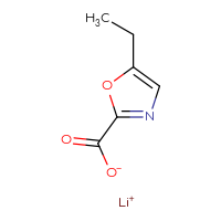 Chemical structure of lithium(1+) 5-ethyl-1,3-oxazole-2-carboxylate - CSSB03436538597