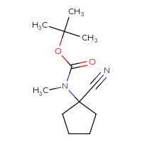 Chemical structure of tert-butyl N-(1-cyanocyclopentyl)-N-methylcarbamate - CSSB00010105065