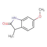 Chemical structure of 6-methoxy-3-methyl-2,3-dihydro-1H-indol-2-one - CSSB00009872108