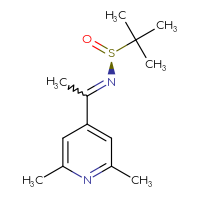 Chemical structure of (S)-N-[1-(2,6-dimethylpyridin-4-yl)ethylidene]-2-methylpropane-2-sulfinamide - CSSB21332840630
