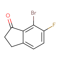Chemical structure of 7-bromo-6-fluoro-2,3-dihydro-1H-inden-1-one - CSSB00010133456