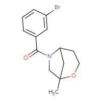 Chemical structure of 6-(3-bromobenzoyl)-1-methyl-2-oxa-6-azabicyclo[3.2.1]octane - CSSB06734479691