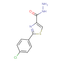 Chemical structure of 2-(4-chlorophenyl)-1,3-thiazole-4-carbohydrazide - CSSB00000020548