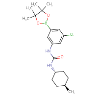 Chemical structure of 1-[3-chloro-5-(4,4,5,5-tetramethyl-1,3,2-dioxaborolan-2-yl)phenyl]-3-[(1r,4r)-4-methylcyclohexyl]urea - CSSB21332161356