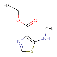 Chemical structure of ethyl 5-(methylamino)-1,3-thiazole-4-carboxylate - CSSB00000755786