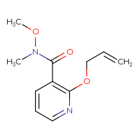 Chemical structure of N-methoxy-N-methyl-2-(prop-2-en-1-yloxy)pyridine-3-carboxamide - CSSB21151590551
