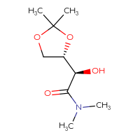 Chemical structure of (2R)-2-[(4S)-2,2-dimethyl-1,3-dioxolan-4-yl]-2-hydroxy-N,N-dimethylacetamide - CSSB02283617103