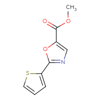 Chemical structure of methyl 2-(thiophen-2-yl)-1,3-oxazole-5-carboxylate - CSSB00010713877
