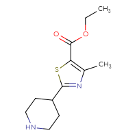 Chemical structure of ethyl 4-methyl-2-(piperidin-4-yl)-1,3-thiazole-5-carboxylate - CSSB00003667189