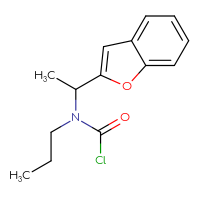 Chemical structure of N-[1-(1-benzofuran-2-yl)ethyl]-N-propylcarbamoyl chloride - CSSB06285421179