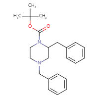 Chemical structure of tert-butyl 2,4-dibenzylpiperazine-1-carboxylate - CSSB00010201040