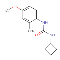 Chemical structure of 3-cyclobutyl-1-(4-methoxy-2-methylphenyl)urea - CSSB00003442435