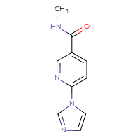 Chemical structure of 6-(1H-imidazol-1-yl)-N-methylpyridine-3-carboxamide - CSSB00011196021