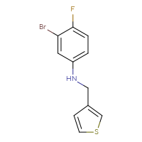 Chemical structure of 3-bromo-4-fluoro-N-[(thiophen-3-yl)methyl]aniline - CSSB00000712345