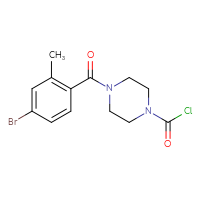 Chemical structure of 4-(4-bromo-2-methylbenzoyl)piperazine-1-carbonyl chloride - CSSB21224774886