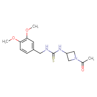 Chemical structure of 3-(1-acetylazetidin-3-yl)-1-[(3,4-dimethoxyphenyl)methyl]thiourea - CSSB21432497220
