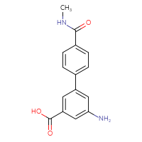 Chemical structure of 5-amino-4'-(methylcarbamoyl)-[1,1'-biphenyl]-3-carboxylic acid - CSSB06593732724