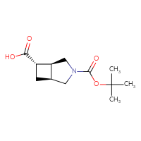 Chemical structure of (1S,5S,6S)-3-[(tert-butoxy)carbonyl]-3-azabicyclo[3.2.0]heptane-6-carboxylic acid - CSSB00028918604