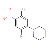 Chemical structure of 1-(2-bromo-5-methyl-4-nitrophenyl)piperidine - CSSB00001317041