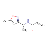 Chemical structure of N-[(1R)-1-(5-methyl-1,2-oxazol-3-yl)ethyl]prop-2-enamide - CSSB09893904769