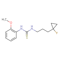 Chemical structure of 3-[3-(1-fluorocyclopropyl)propyl]-1-(2-methoxyphenyl)thiourea - CSSB21432519831