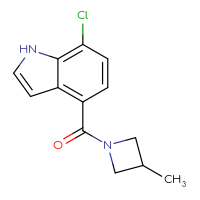 Chemical structure of 7-chloro-4-(3-methylazetidine-1-carbonyl)-1H-indole - CSSB06466637948