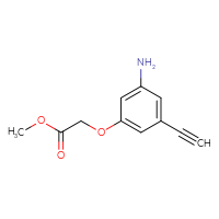 Chemical structure of methyl 2-(3-amino-5-ethynylphenoxy)acetate - CSSB14929379751