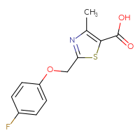 Chemical structure of 2-[(4-fluorophenoxy)methyl]-4-methyl-1,3-thiazole-5-carboxylic acid - CSSB00000735557