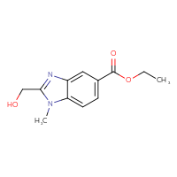 Chemical structure of ethyl 2-(hydroxymethyl)-1-methyl-1H-1,3-benzodiazole-5-carboxylate - CSSB00134000251