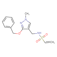 Chemical structure of N-{[3-(benzyloxy)-1-methyl-1H-pyrazol-4-yl]methyl}ethene-1-sulfonamide - CSSB06431055823