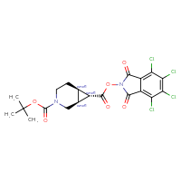 Chemical structure of rac-3-tert-butyl 7-(4,5,6,7-tetrachloro-1,3-dioxo-2,3-dihydro-1H-isoindol-2-yl) (1R,6S,7R)-3-azabicyclo[4.1.0]heptane-3,7-dicarboxylate - CSSB20620685658