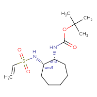 Chemical structure of rac-tert-butyl N-[(1R,2S)-2-ethenesulfonamidocycloheptyl]carbamate - CSMB21332071488