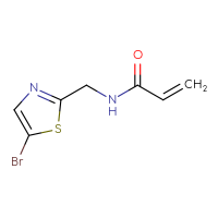 Chemical structure of N-[(5-bromo-1,3-thiazol-2-yl)methyl]prop-2-enamide - CSSB00024582541