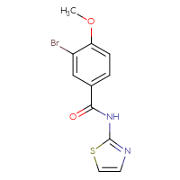 Chemical structure of 3-bromo-4-methoxy-N-(1,3-thiazol-2-yl)benzamide - CSSB00000262399