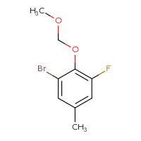 Chemical structure of 1-bromo-3-fluoro-2-(methoxymethoxy)-5-methylbenzene - CSSB14924608532