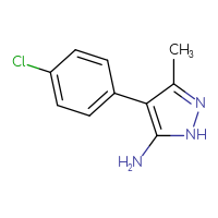 Chemical structure of 4-(4-chlorophenyl)-3-methyl-1H-pyrazol-5-amine - CSSB00011202582