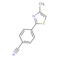 Chemical structure of 4-(4-methyl-1,3-thiazol-2-yl)benzonitrile - CSSB00054296333