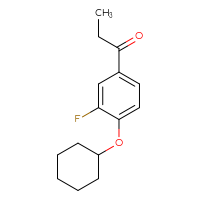 Chemical structure of 1-[4-(cyclohexyloxy)-3-fluorophenyl]propan-1-one - CSSB15054512878