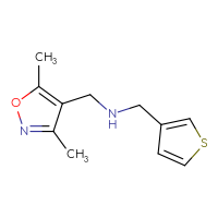 Chemical structure of [(3,5-dimethyl-1,2-oxazol-4-yl)methyl][(thiophen-3-yl)methyl]amine - CSSB00011384642