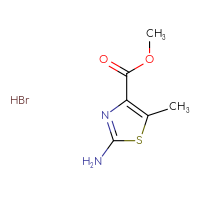 Chemical structure of methyl 2-amino-5-methyl-1,3-thiazole-4-carboxylate hydrobromide - CSSB00159270686
