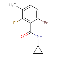 Chemical structure of 6-bromo-N-cyclopropyl-2-fluoro-3-methylbenzamide - CSSB00020806433