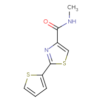 Chemical structure of N-methyl-2-(thiophen-2-yl)-1,3-thiazole-4-carboxamide - CSSB00000233923