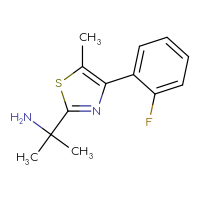 Chemical structure of 2-[4-(2-fluorophenyl)-5-methyl-1,3-thiazol-2-yl]propan-2-amine - CSSB00008742916