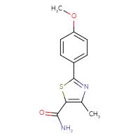 Chemical structure of 2-(4-methoxyphenyl)-4-methyl-1,3-thiazole-5-carboxamide - CSSB00093624591