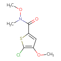 Chemical structure of 5-chloro-N,4-dimethoxy-N-methylthiophene-2-carboxamide - CSSB03439878194