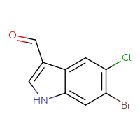 Chemical structure of 6-bromo-5-chloro-1H-indole-3-carbaldehyde - CSSB00016000689