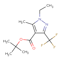 Chemical structure of tert-butyl 1-ethyl-5-methyl-3-(trifluoromethyl)-1H-pyrazole-4-carboxylate - CSSB06794285145