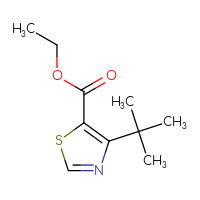 Chemical structure of ethyl 4-tert-butyl-1,3-thiazole-5-carboxylate - CSSB00103306104